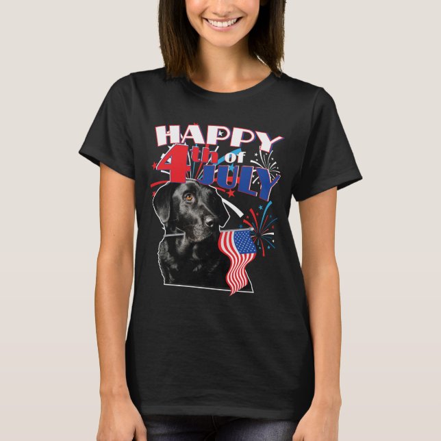 T-shirt Labrador patriote noir de laboratoire de noir de (Devant)
