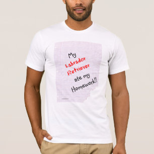 T-shirt Labrador Retriever a mangé mes devoirs