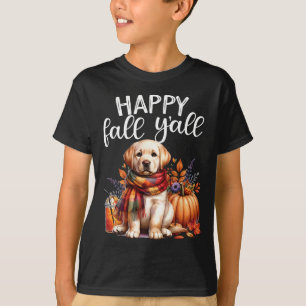 T-shirt Labrador Retriever Chien Citrouille Spice Happy Fa