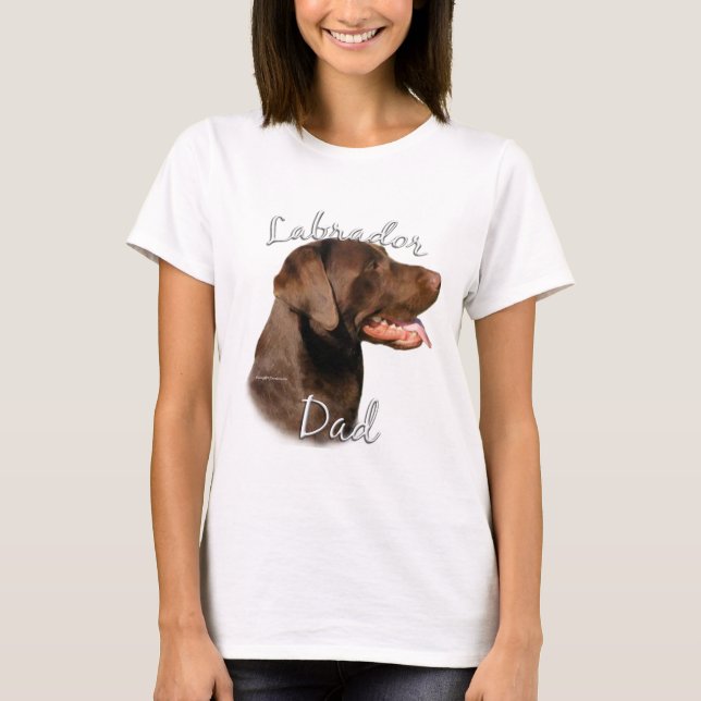 T-shirt Labrador Retriever (chocolat) Papa 2 (Devant)
