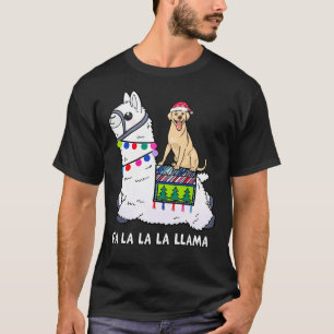 T-shirt Labrador Retriever Christmas Riding Llama