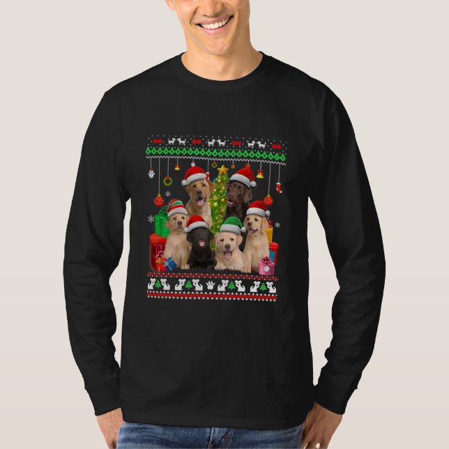 T-shirt Labrador Retriever Christmas Tree Decoration Dog (Devant)