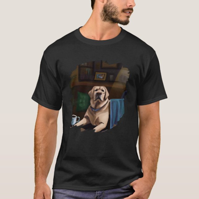 T-shirt Labrador Retriever Dog Aristocrat Cafe Coffee Tea (Devant)