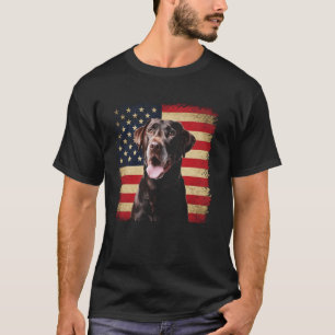 T-shirt Labrador Retriever Drapeau Américain 4 juillet Pat