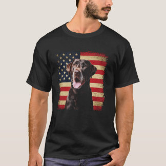 T-shirt Labrador Retriever Drapeau Américain 4 juillet Pat