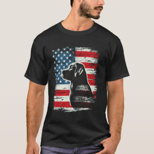 T-shirt Labrador Retriever Drapeau américain en détresse p