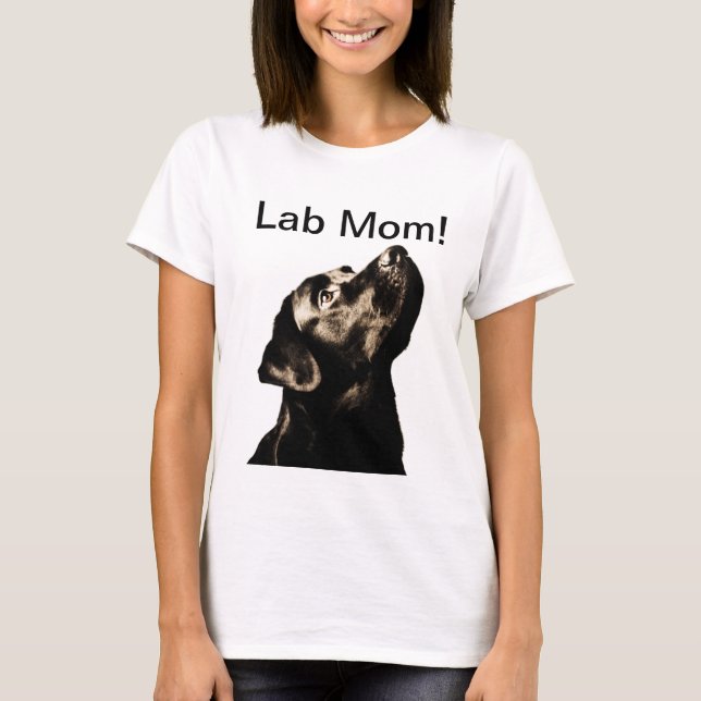 T-shirt Labrador retriever noir impressionnant (Devant)