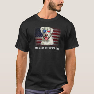 T-shirt Labrador Retriever Papa American Dog Us Drapeau 4e