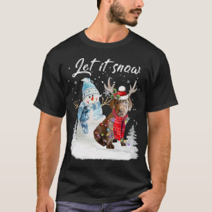 T-shirt Labrador Retriever Père Noël Chien Noël Snowman Xm