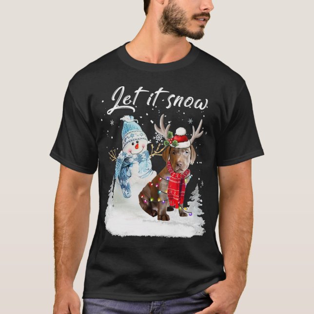 T-shirt Labrador Retriever Père Noël Chien Noël Snowman Xm (Devant)