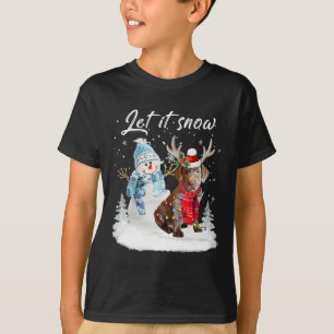 T-shirt Labrador Retriever Père Noël Chien Noël Snowman Xm