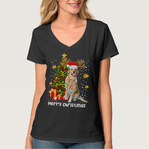 T-shirt Labrador Retriever Père Noël Christmas Tree Lumièr