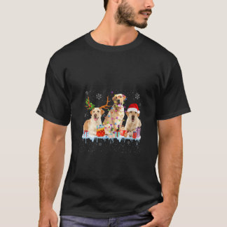 T-shirt Labrador Retriever Père Noël Reindeer Light Snow X
