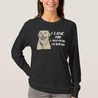 T-shirt Labrador Retriever Portant Une Médaille D'Or J'Aim