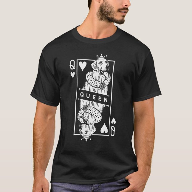 T-shirt Labrador Retriever Queen Of Hearts Funny Lab Dog P (Devant)