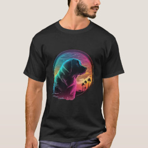 T-shirt Labrador Retriever Synthwave 80s Retrowave Esthéti