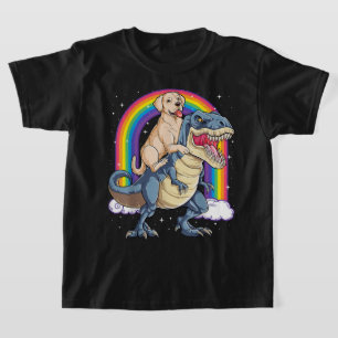 T-shirt Labrador Riding Dinosaur T-rex Cadeaux Garçons Enf