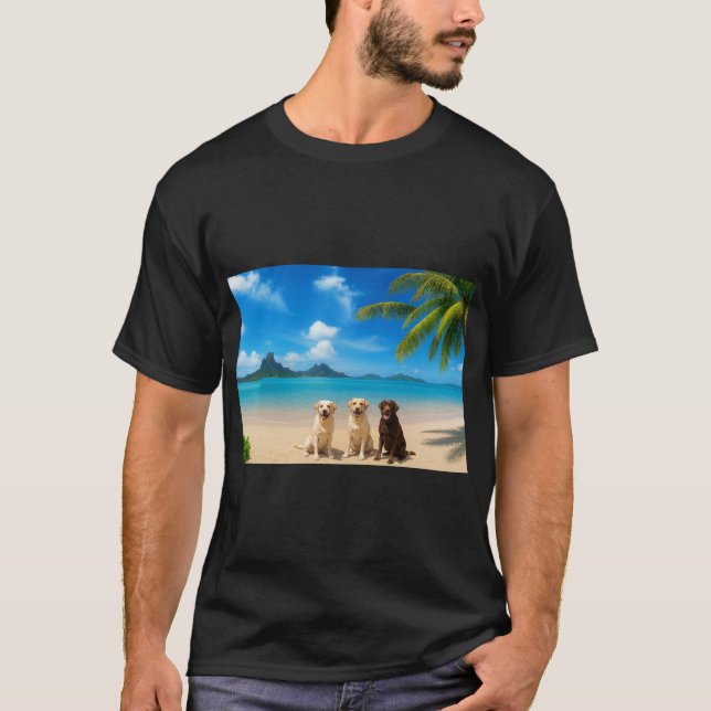 T-shirt Labs on tropical island (Devant)