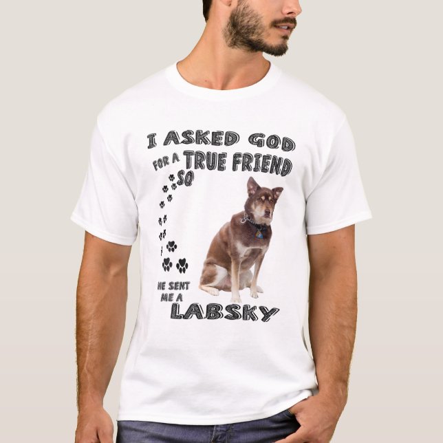 T-shirt Labsky Citation Maman, Sibérien Retriever Papa Pri (Devant)