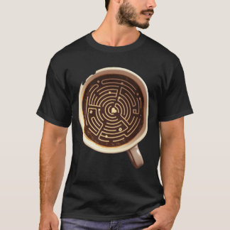T-shirt Labyrinthe de l'amour du café | Cœur d'art latte c