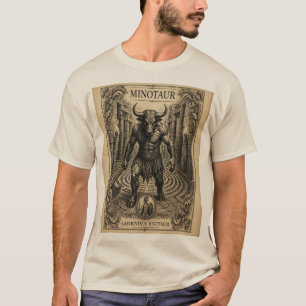 T-shirt Labyrinthe du Minotaure Art Mythologique Grec Vint