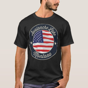 T-shirt Lac Avalanche - Patriotique Montana Souvenir T-Shi