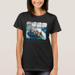 T-shirt Lac Bled Slovénie Voyager Coup de pinceau Lac Bled