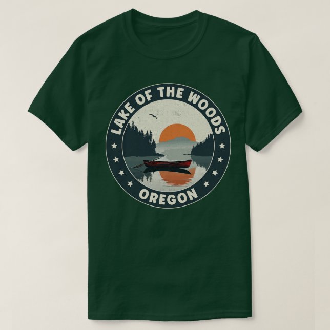T-shirt Lac des Bois Coucher de soleil de l'Oregon (Design devant)