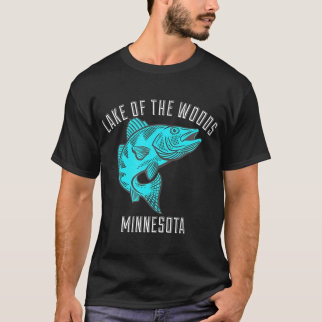 T-shirt Lac des Bois Minnesota Walleye Fishing (Devant)