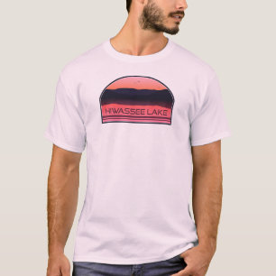 T-shirt Lac Hiwassee Caroline du Nord Sunrise rouge