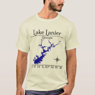 T-shirt Lac Lanier Géorgie Coordonnées Boussole