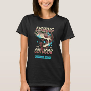 T-shirt Lac Lanier Géorgie Top 100 des lacs de pêche à la