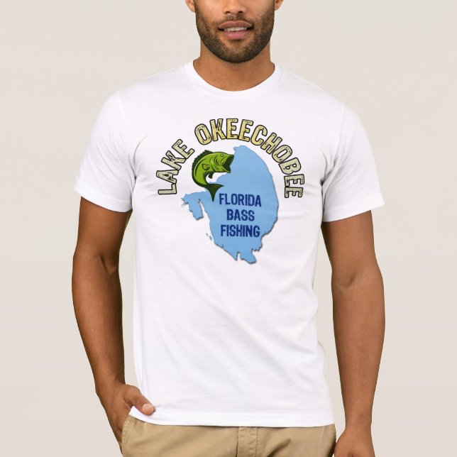 T-shirt Lac Okeechobee, pêche au bar de la Floride (Devant)