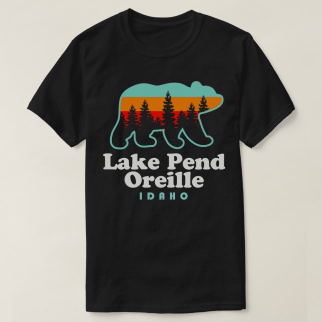 T-shirt Lac Pend Oreille Idaho Camping de pêche (Design devant)