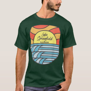 T-shirt Lac Springfield Illinois Il Sunset Vacances Souve