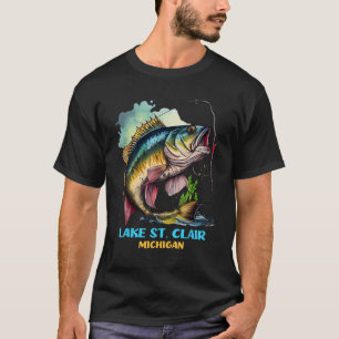 T-shirt Lac St Clair Michigan Voyage de pêche Fisher Flyfi