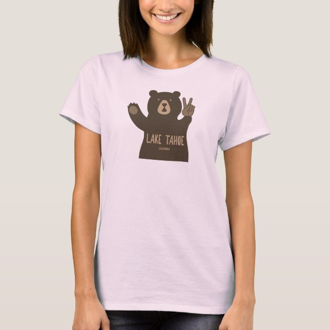 T-shirt Lac Tahoe Californie Nevada Peace Bear (Devant)