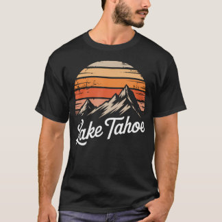 T-shirt Lac Tahoe Montagne Californie Rétro Extérieur