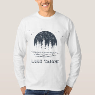 T-shirt Lac Tahoe Trees Lune Famille Vacances Extérieur Na