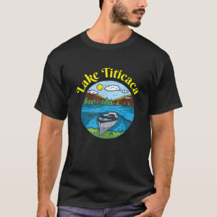 T-shirt Lac Titicaca Vêtements Pérou Rétro Bateau