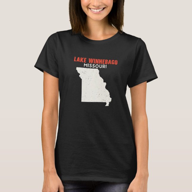 T-shirt Lac Winnebago Missouri USA State America Travel M (Devant)