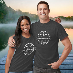 T-shirt Lac Winnipesaukee NH ville personnalisée, nom, an