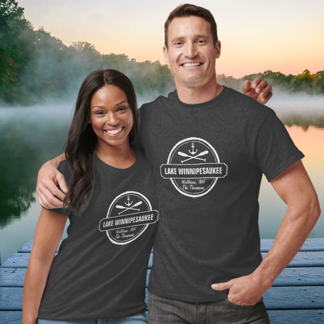 T-shirt Lac Winnipesaukee NH ville personnalisée, nom, anc (Créateur téléchargé)