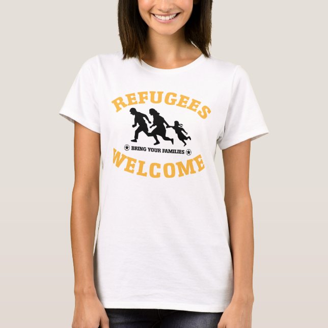 T-shirt L'accueil de réfugiés amènent votre famille (Devant)