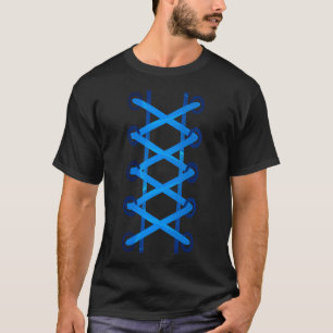 T-shirt Lacets en tissu bleu