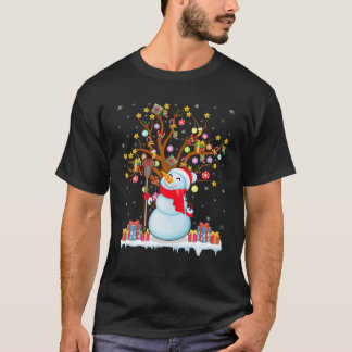 T-shirt Lacrosse Ball Xmas Gift Santa Hat Snowman Lacrosse