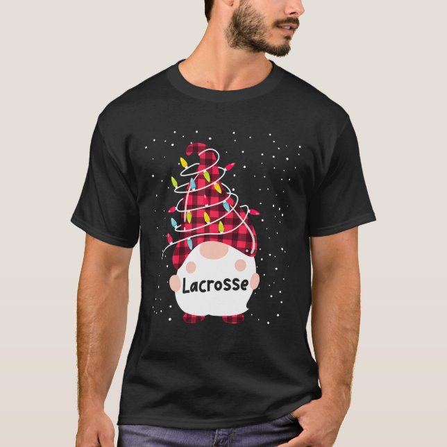 T-shirt Lacrosse Gnome Matching Family Group Christmas Lie (Devant)
