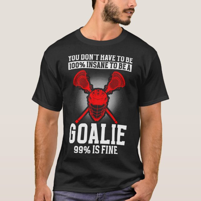 T-shirt Lacrosse Goalie Lacrosse Gants Stick Lax Goalie 1 (Devant)