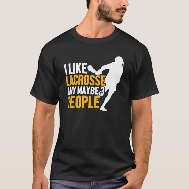 T-shirt Lacrosse Joueur Drôle Lax Sport J'Aime Lacrosse (Devant)