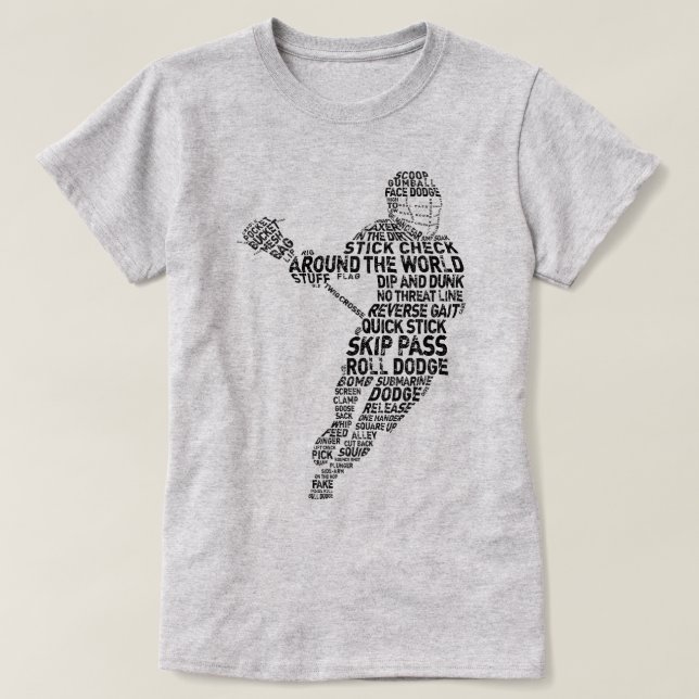 T-shirt Lacrosse Player Word Art Word (Design devant)